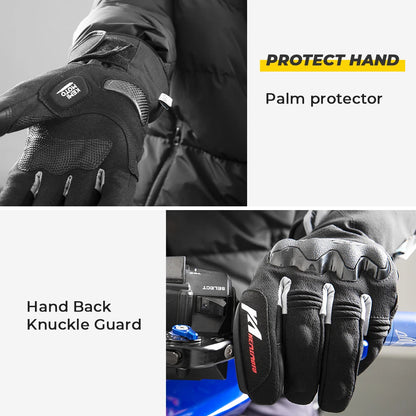 KEMIMOTO Heated Gloves Motorcycle Winter Moto Heated Gloves Warm Waterproof Rechargeable Heating Thermal Gloves For Snowmobile