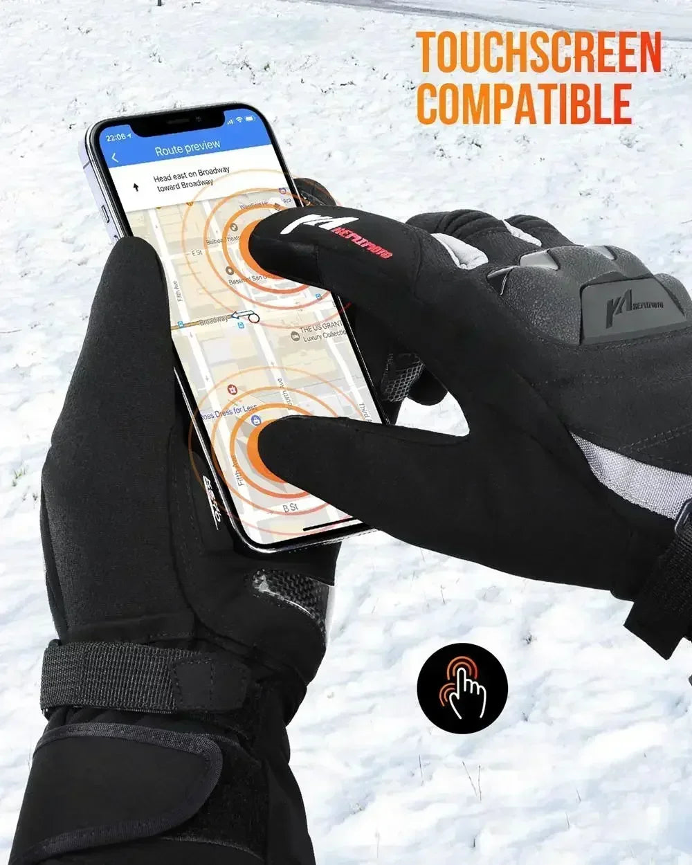 KEMIMOTO Heated Gloves Motorcycle Winter Moto Heated Gloves Warm Waterproof Rechargeable Heating Thermal Gloves For Snowmobile