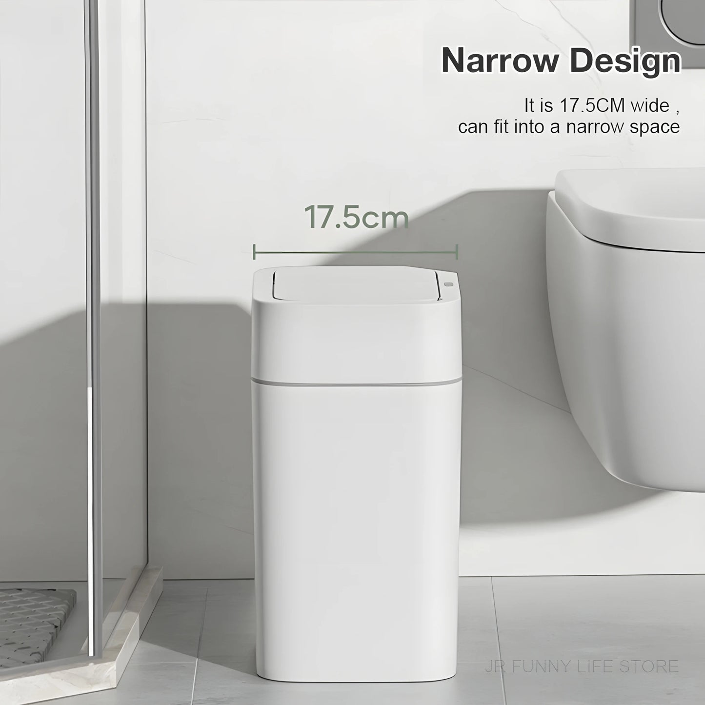 12L+16L Smart Sensor Trash Can Bathroom Anti odor Automatic Trash Bin For Toilet White Electric Wastebasket