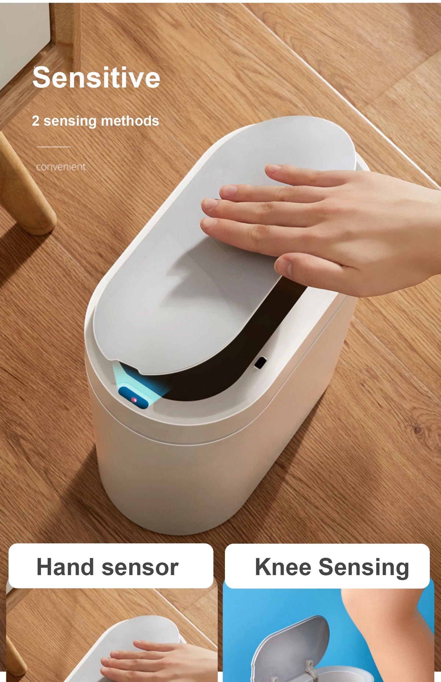 Smart Trash Can Narrow 7/9L Waterpoof Bathroom Toilet Garbage Bin Kitchen Baskets Dustbin Automatic Sensor Trash Can Wastebasket