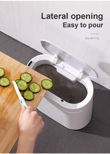 Smart Trash Can Narrow 7/9L Waterpoof Bathroom Toilet Garbage Bin Kitchen Baskets Dustbin Automatic Sensor Trash Can Wastebasket