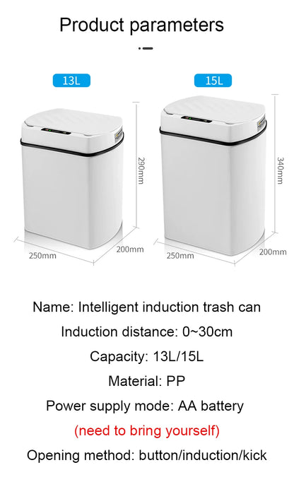 Smart trash can for kitchen House Smart home Dustbin Wastebasket Bathroom automatic sensor trash can garbage bin cleaning tools